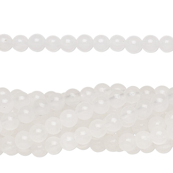Bead, snow quartz (natural), 4mm round, C grade, Mohs hardness 7. Sold per pkg of (10) 15-1/2" to 16" strands. image number 0