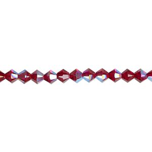 Bead 144pk Siam shimmer, Crystal Passions® 4mm bicone 5328