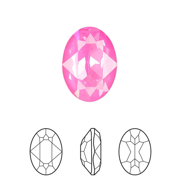 Fancy stone 1pk crystal electric pink ignite LacquerPRO, Crystal Passions® 18x13mm oval 4120 image number 0