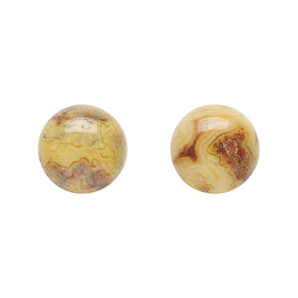 Cabochon, crazy lace agate (natural), 14mm calibrated round, B grade, Mohs hardness 6-1/2 to 7. Sold per pkg of 2. image number 0