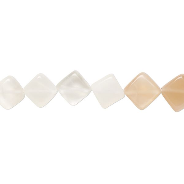 Multi-moonstone 1pkg1, hand-cut flat diamond bead natural 8 inch 9x9mm-10x10mm image number 0