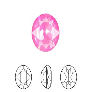 Fancy stone 1pk crystal electric pink ignite LacquerPRO, Crystal Passions® 18x13mm oval 4120
