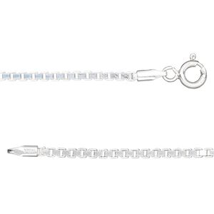 Chain 1pkg1 sterling silver Venetian box, 1.8mm / mixed clasp, 18 inch