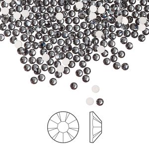Flat back 1440pk light graphite foil back, Preciosa MAXIMA Czech crystal rhinestone 2.1-2.3mm chaton rose round SS7