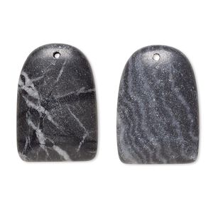 Picasso marble 1pkg2, puffed half round flat back drop natural 24x17mm-26x18mm