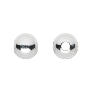 Bead, sterling silver, 12mm round. Sold per pkg of 2.