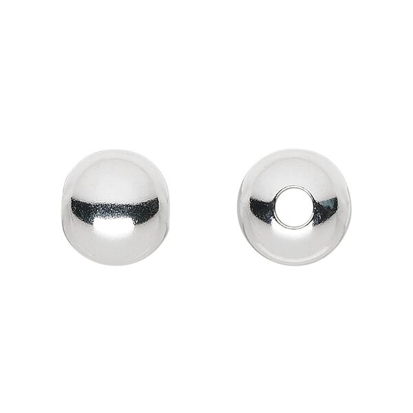 Bead, sterling silver, 12mm round. Sold per pkg of 2. image number 0