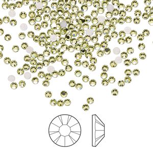 Flat back 1440pk limecicle foil back, Preciosa MAXIMA Czech crystal hotfix rhinestone 1.9-2.1mm chaton rose round SS6