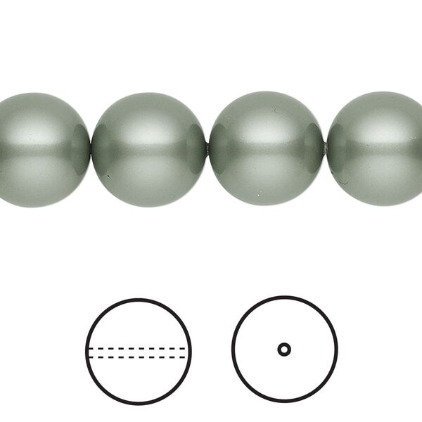 Pearl 10pk powder green, Crystal Passions® 12mm round 5810 image number 0