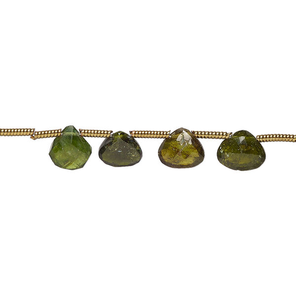 Multi-tourmaline 1pkg21, hand-cut top-drilled faceted puffed teardrop bead natural 6x5mm-7x6mm image number 0
