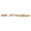 Mother-of-pearl shell 1pkg1, flat oval bead 15 inch light brown 23x19mm-24x19mm image number 1