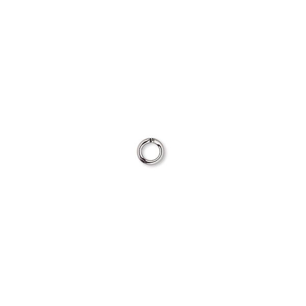 Jump ring, gunmetal-plated brass, 4mm round, 2.4mm inside diameter, 20 gauge. Sold per pkg of 1,000. image number 0