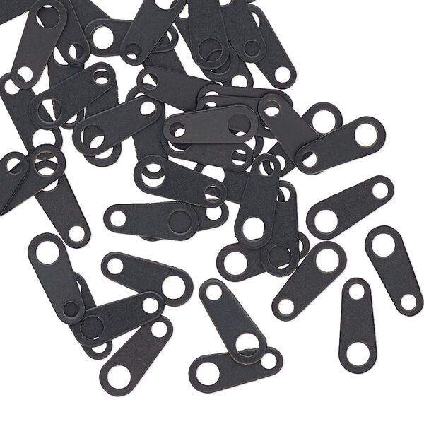 Chain tab, black-finished brass, 10x4mm. Sold per pkg of 50. image number 0