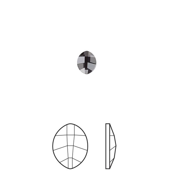 Flat back 4pk crystal silver night foil back, Crystal Passions® 6x4.8mm pure leaf 2204 image number 0