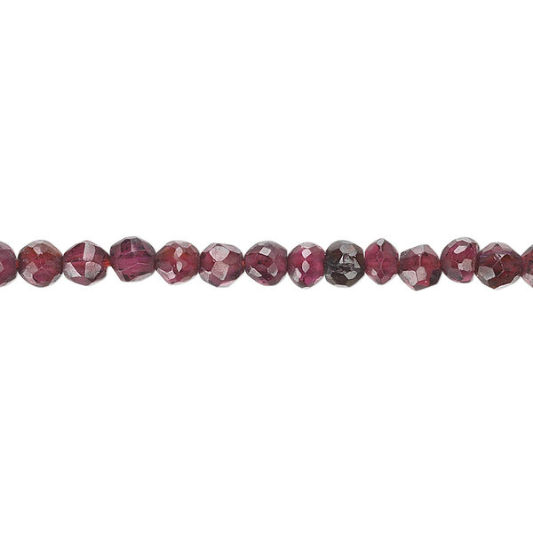 Bead, garnet (dyed), 4mm hand-cut faceted round, B- grade, Mohs hardness 7 to 7-1/2. Sold per 15-1/2" to 16" strand. image number 0