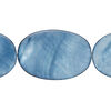 Mother-of-pearl shell 1pkg1, flat oval bead 15 inch blue 30x20mm-31x21mm image number 0