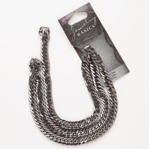 Chain, steel, pkg/22 inches, 6.9mm curb, gunmetal finish.