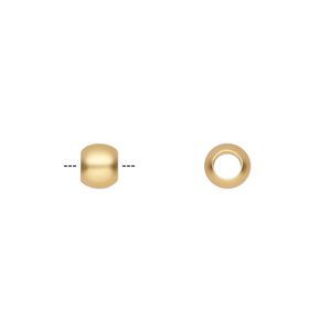 Bead, satin-finished gold-plated brass, 6x5mm rondelle. Sold per pkg of 10.