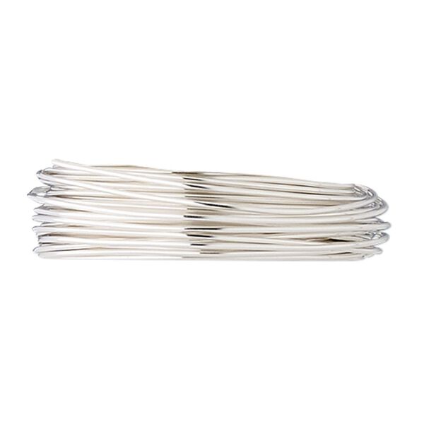 Wire, fine silver, dead-soft, round, 22 gauge. Sold per 25-foot spool. image number 0
