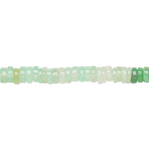 Chrysoprase 1pkg1, hand-cut rondelle bead natural 8 inch 4x1mm-6x2mm image number 0