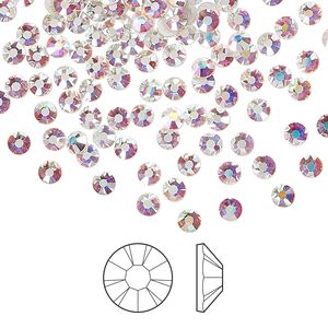 Flat back 1440pk crystal AB foil back, Preciosa MAXIMA Czech crystal hotfix rhinestone 3-3.2mm chaton rose round SS12