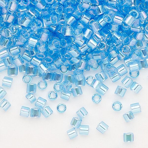 Seed bead, Delica®, glass, pkg/250g, #8 round, translucent rainbow aqua (DBL-0176). image number 0