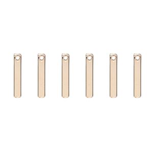 Drop, 14Kt gold-filled, 13x2mm smooth bar. Sold per pkg of 6.