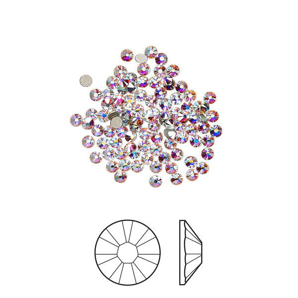 Flat back 1440pk crystal AB foil back, Crystal Passions® 1.7-1.9mm rose round SS5 2058 image number 0