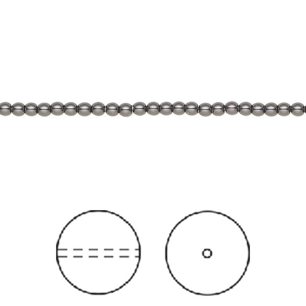 Pearl 100pk black, Crystal Passions® 2mm round 5810 image number 0