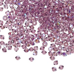 Bead 1440pk amethyst AB, Preciosa Czech crystal 3mm bicone