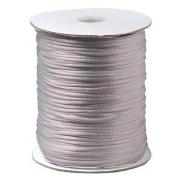 Cord, Satinique™, satin, silver, 2mm regular. Sold per 400-foot spool. image number 0