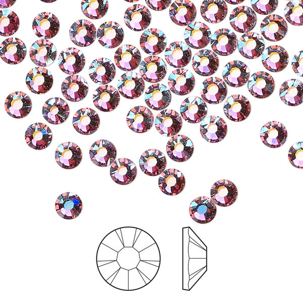Flat back 144pk mesmera AB foil back, Preciosa MAXIMA Czech crystal rhinestone 3.8-4mm chaton rose round SS16 image number 0