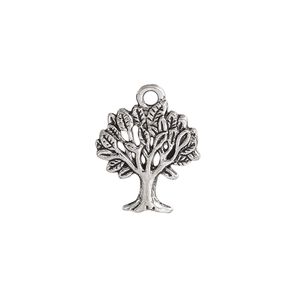 Charm, antique silver-plated "pewter" (zinc-based alloy), 18.5x16.5mm single-sided tree. Sold per pkg of 20.