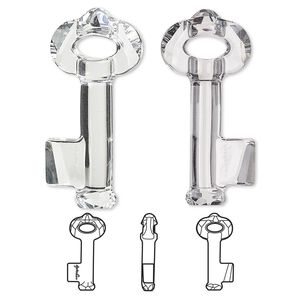 Focal 1pk crystal, Crystal Passions® 30x13.5mm pendant key to open the forest 6918