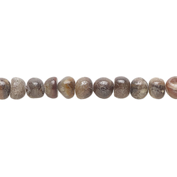 Bead, multi-sapphire (heated), neutrals, small hand-cut pebble, Mohs hardness 9. Sold per 14-inch strand, approximately 80 beads. image number 0