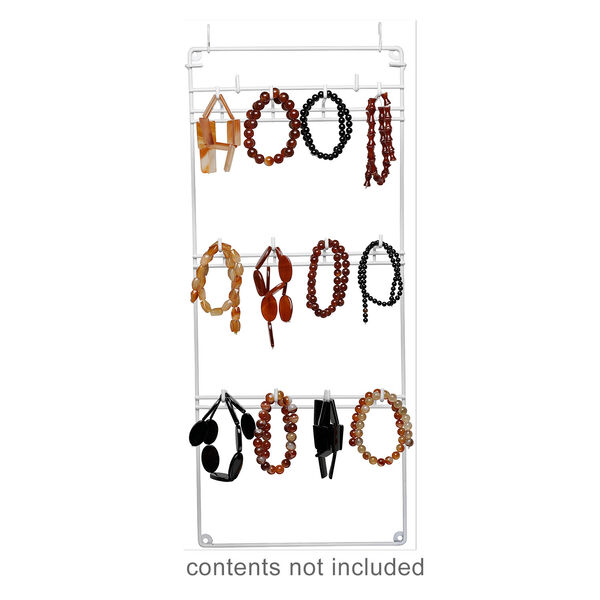 Wall display, painted steel, white, 26 x 11 x 4-1/2 inches with mounts and top hooks. Sold per pkg of 5. image number 2