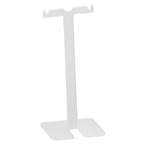 Display, earring, acrylic, frosted clear, 3-1/2 x 1-1/2 inch fern. Sold per pkg of 4.