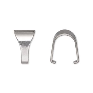 Bail, ice-pick, stainless steel, 15x10mm, 14mm grip length. Sold per pkg of 10.