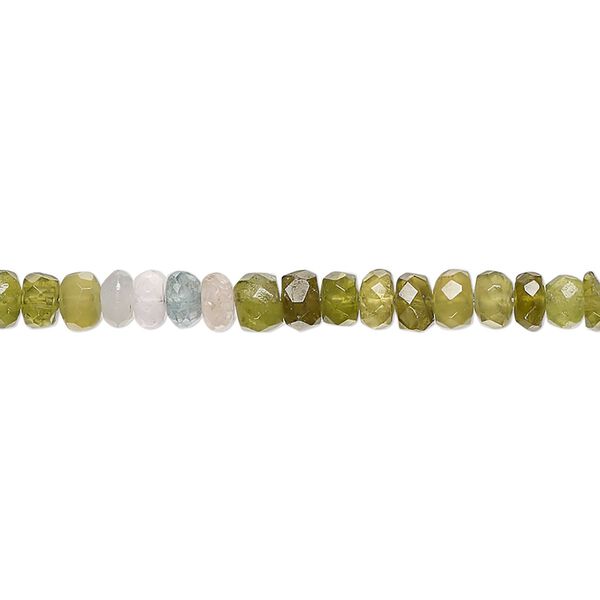 Bead, vesuvianite (natural), 4x2mm-5x3mm hand-cut micro-faceted rondelle with 0.4-1mm hole, C grade, Mohs hardness 6-1/2. Sold per 8-inch strand. image number 0