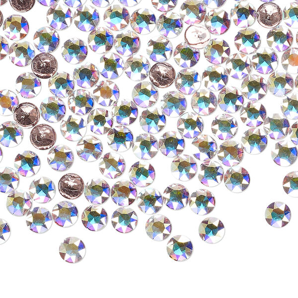 Round stone 144pk crystal AB foil back, Crystal Passions® hotfix 4mm light round PP31 1098 image number 0