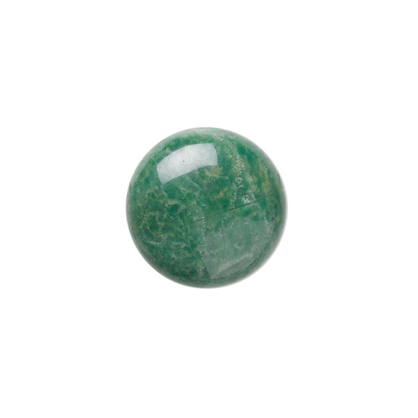 Cabochon, African "jade" (quartz) (natural), 18mm calibrated round, B grade, Mohs hardness 7. Sold per pkg of 2. image number 0