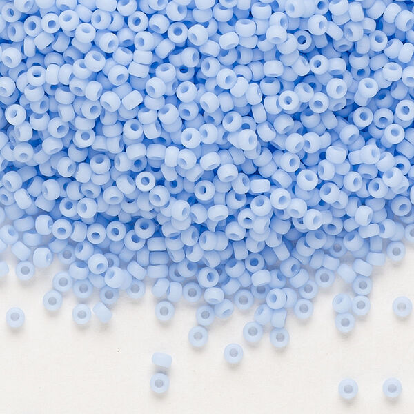 Seed bead, Miyuki, glass, pkg/250g, #11 rocaille, opaque matte agate blue, (RR-494F). image number 0