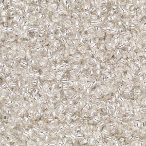 Seed bead, Ming Tree™, glass, pkg/1 pound, #11 round, transparent silver-lined clear.