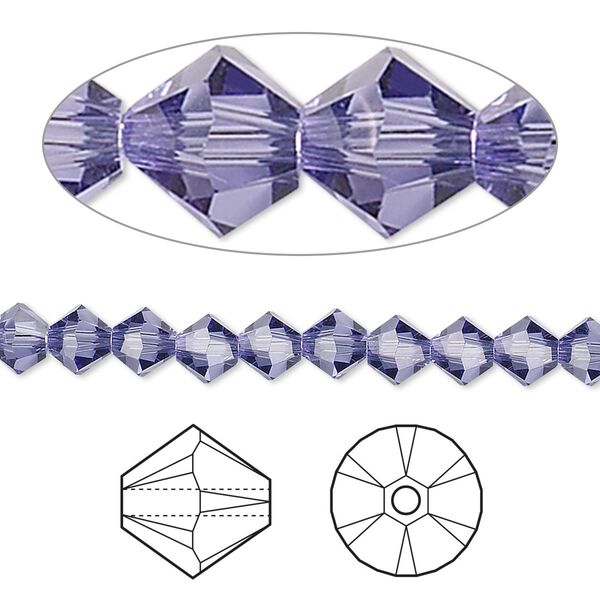 Bead 24pk tanzanite, Crystal Passions® 5mm bicone 5328 image number 0