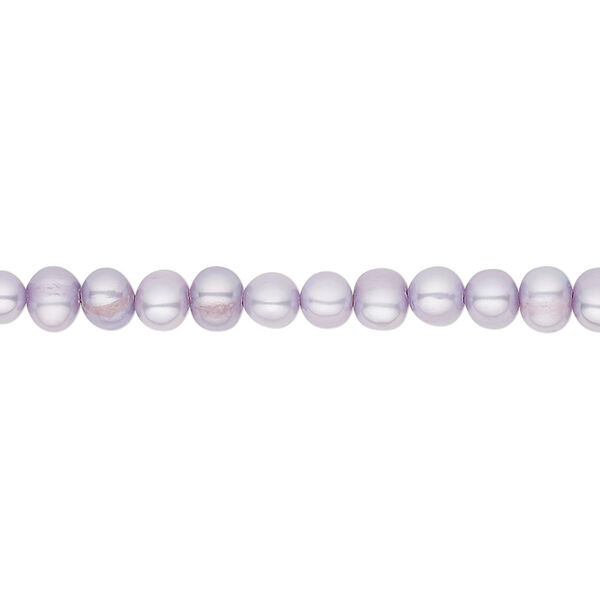 Pearl, cultured freshwater (dyed), lavender, 4-5mm semi-round, C grade, Mohs hardness 2-1/2 to 4. Sold per 15-1/2" to 16" strand. image number 0
