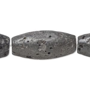 Blackstone 1pkg1, rough oval bead 8 inch 39x17mm-41x21mm