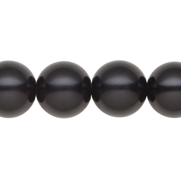 Pearl 1pk black, Celestial Crystal&reg; 14mm round 15.5-16 inch image number 0