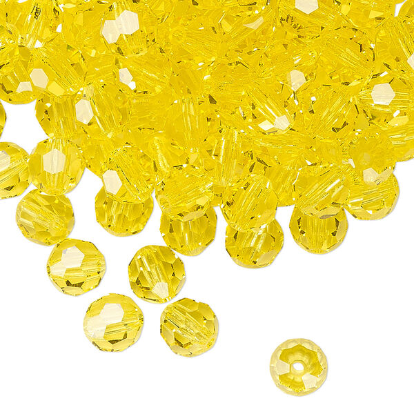 Bead 24pk citrine, Preciosa Czech crystal 6mm round image number 0