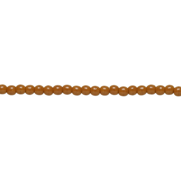 Bead, Czech pressed glass, opaque brown, 2mm round. Sold per 15-1/2" to 16" strand. image number 0