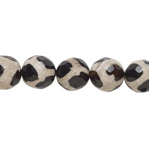 Agate 1pkg1, faceted round bead 8 inch 10mm